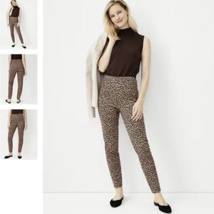 NWT Ann Taylor The Animal Print Side Zip Leggings in Cherrywood